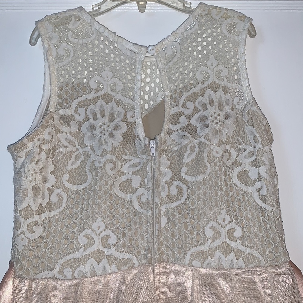 Rare Editions 12 Lace Overlay Dress EUC Cream Blush Color Special Occasion - Picture 8 of 17